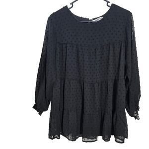Temofon Black Blouse Women's Size M